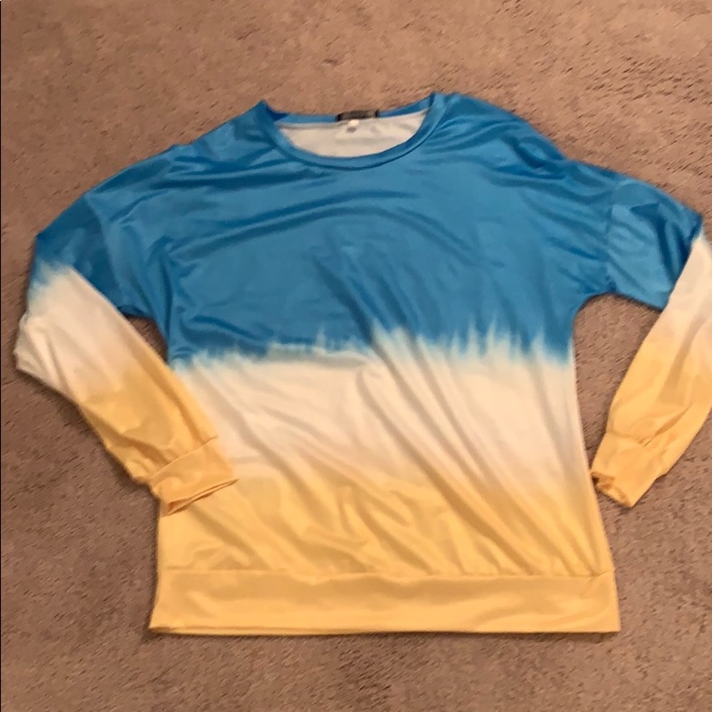 💙💛 Ombré Long Sleeved Top Size S 💛💙 - Picture 3 of 9